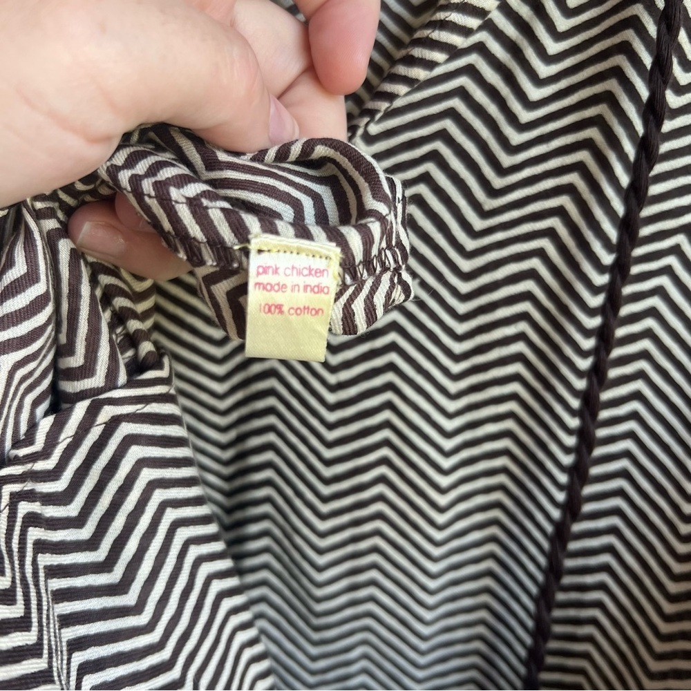 Pink Chicken Chevron Cotton Dress - XS - Picture 8 of 16
